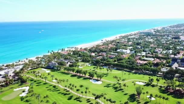 棕榈滩 空中景观 迷人的风景 佛罗里达的大西洋海岸 — 图库视频影像