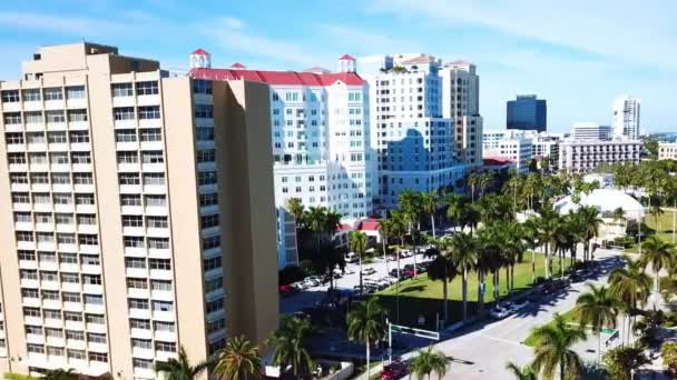 West Palm Beach Centro Ciudad Vista Aérea Paisaje Increíble Florida — Vídeos de Stock