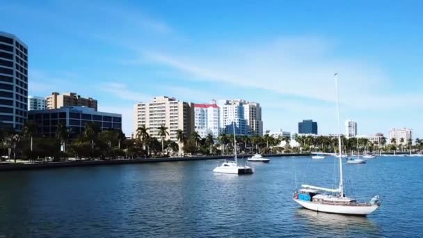 West Palm Beach Lake Worth Lagoon Aerial View Belváros Florida — Stock videók