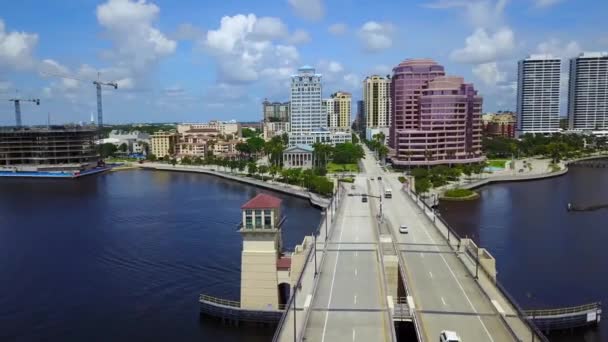 West Palm Beach Aerial View Royal Park Bridge Lake Worth — Stock videók