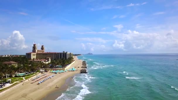 Palm Beach Florida Atlantic Coast Air Flying Amazing Landscape — Stock video