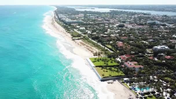 棕榈滩 佛罗里达的大西洋海岸 迷人的风景 空中飞行 — 图库视频影像
