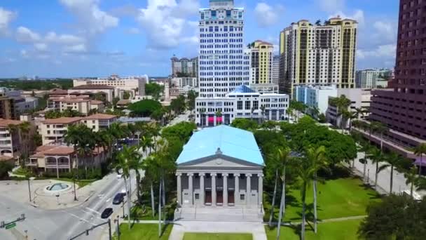 West Palm Beach Downtown Florida Amazing Landscape Aerial View — стокове відео