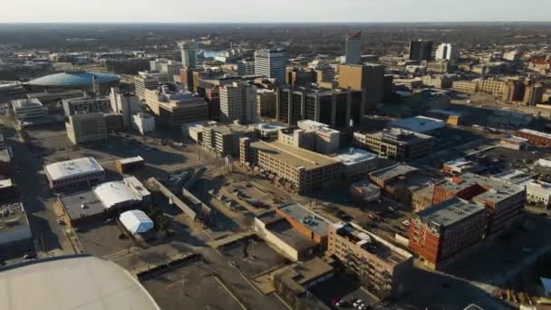 Wichita Drone View Downtown Amazing Landscape Kansas — стокове відео