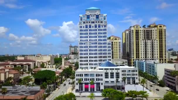 West Palm Beach Vuelo Aéreo Florida Paisaje Asombroso Centro Ciudad — Vídeos de Stock