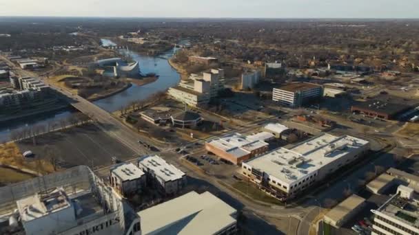 Wichita Drone View Kansas Downtown Amazing Landscape — стокове відео