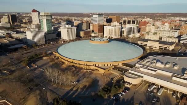 Wichita Drone View Century Performing Arts Convention Center Kansas — стокове відео