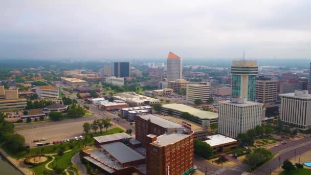 Wichita Centro Ciudad Vistas Los Drones Paisaje Increíble Kansas — Vídeos de Stock