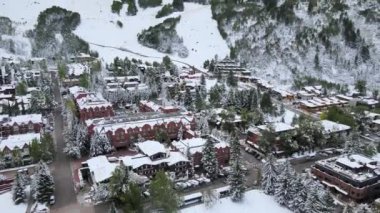 Aspen, Colorado, Downtown, Aerial View, Kış Manzarası