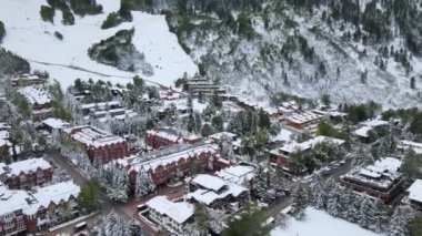 Aspen, Colorado, Kış Manzarası, Şehir Merkezi, Hava Görüntüsü