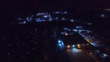 Corona 'da Gece, Kaliforniya, Şehir Merkezi, Drone View, Şehir Işıkları