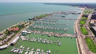 Corpus Christi, Teksas, Corpus Christi Marina, Corpus Christi Körfezi, Havadan Bakış