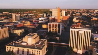 Lubbock, Teksas 'ta Akşam, Hava Manzarası, Şehir Merkezi, İnanılmaz Manzara