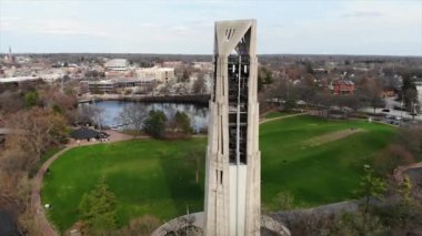 Naperville, Illinois, Aerial View, Downtown, Millennium Carillon