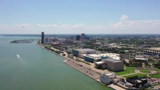 Corpus Christi Luchtfoto Het Kunstmuseum Van Zuid Texas Corpus Christi — Stockvideo