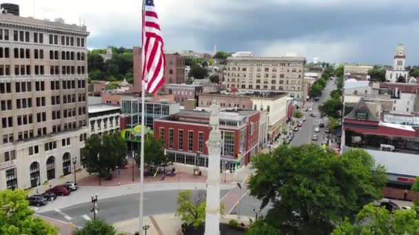 Easton Pennsylvania Aerial View Centre Square Downtown — Stock Video