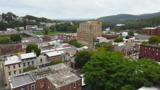 Easton Pennsylvania Vista Aerea Paesaggio Fantastico Centro Città — Video Stock
