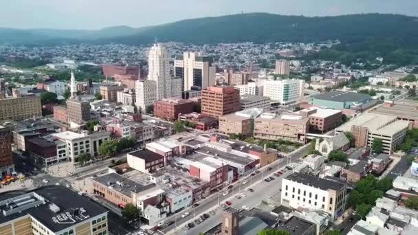 Reading Pennsylvania Erstaunliche Landschaft Innenstadt Luftaufnahme — Stockvideo