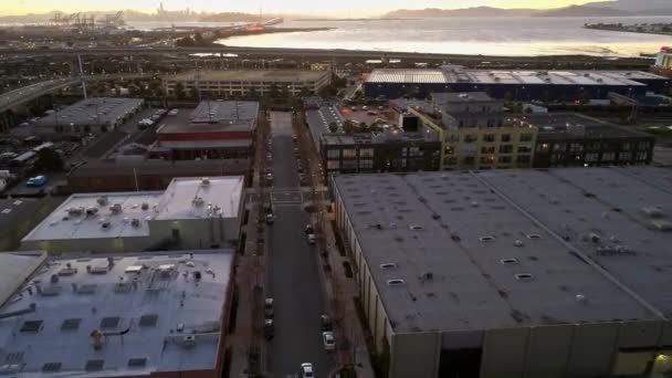 Emeryville Downtown Aerial View San Francisco Körfezi California — Stok video