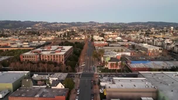 Emeryville Downtown Flygfoto Kalifornien Fantastiskt Landskap — Stockvideo