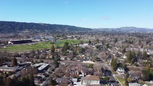 Pleasanton Califórnia Vista Aérea Paisagem Incrível Centro Cidade — Vídeo de Stock