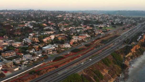 Encinitas Aerial View Pacific Coast California Amazing Landscape — Stock Video