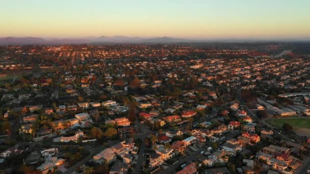 Noche Sobre Encinitas Centro Ciudad Vistas Los Drones California Paisaje — Vídeos de Stock