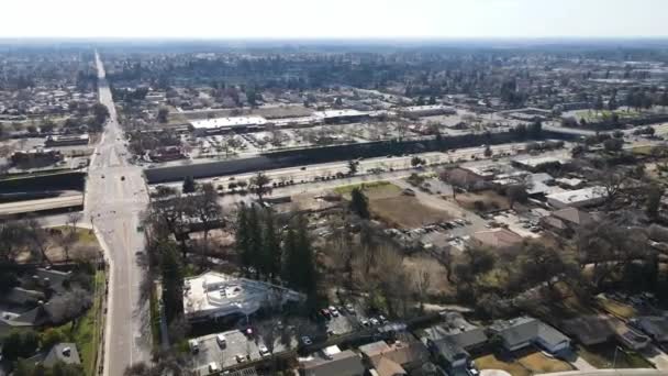 Visalia California Downtown Amazing Landscape Aerial View — Stock video