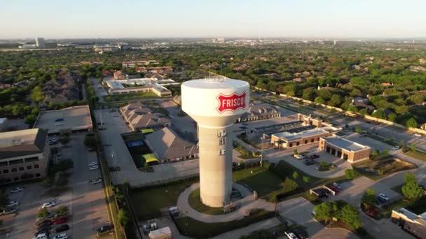 Frisco Texas Luftaufnahme Frisco Wasserturm Erstaunliche Landschaft — Stockvideo