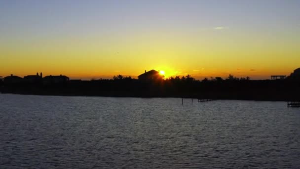 Západ Slunce Nad Southamptonem Long Island Drone View Stát New — Stock video