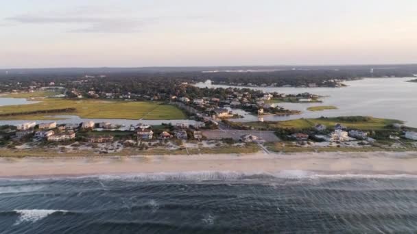 Westhampton Beach New York State Rogers Beach Drone View Long — Vídeo de Stock