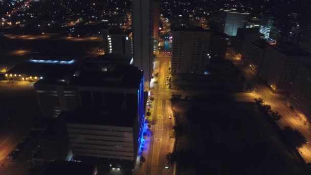 Midland Nocy Teksas Widok Powietrza Śródmieście Światła Miejskie — Wideo stockowe