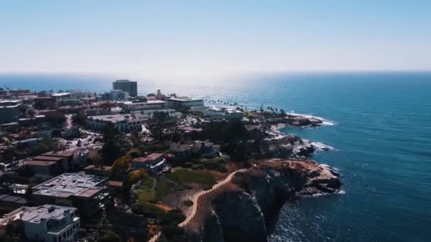 Jolla Widok Powietrza Niesamowity Krajobraz Wybrzeże Pacyfiku Kalifornia — Wideo stockowe