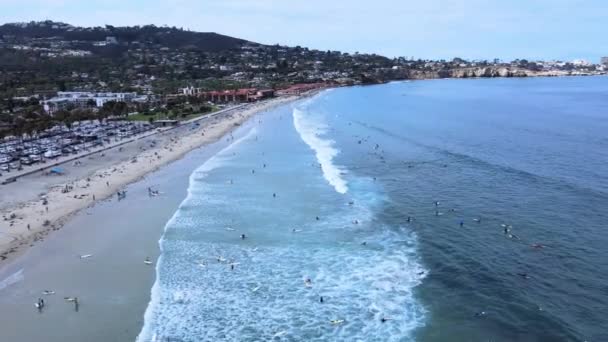 Jolla Flygfoto Jolla Beach Kalifornien — Stockvideo