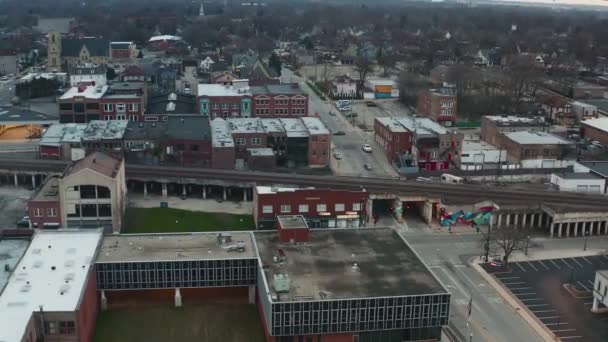 Aurora Illinois Vista Aérea Centro Cidade Paisagem Incrível — Vídeo de Stock