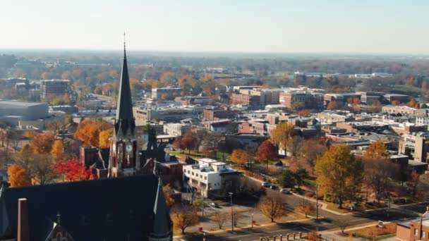 Naperville Illinois Flygfoto Downtown Fantastiskt Landskap — Stockvideo