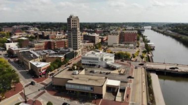 Elgin, Illinois, Downtown, Aerial View, Fox River, Amazing Peyzaj