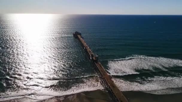 Oceanside Kalifornia Oceanside Pier Widok Lotu Ptaka Wybrzeże Pacyfiku — Wideo stockowe