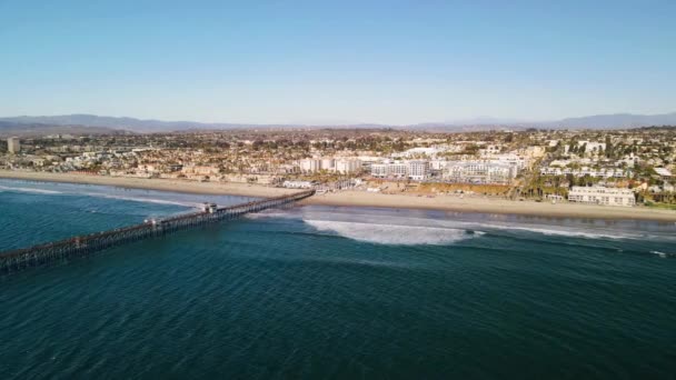 Oceanside Califórnia Vista Drone Costa Pacífico Paisagem Incrível — Vídeo de Stock