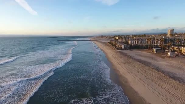Oceanside Καλιφόρνια Ακτή Ειρηνικού Καταπληκτικό Τοπίο Θέα Drone — Αρχείο Βίντεο