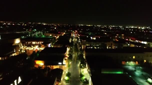 Rancho Cucamonga Βράδυ Καλιφόρνια Drone View Victoria Gardens City Lights — Αρχείο Βίντεο