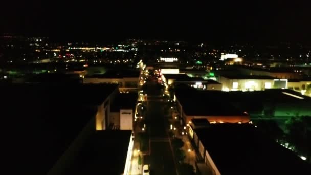 Rancho Cucamonga Noche California Luces Ciudad Victoria Gardens Vista Del — Vídeos de Stock