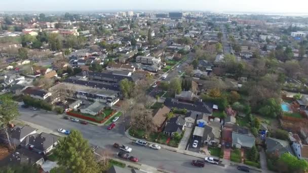 Redwood City Luchtfoto Downtown Amazing Landscape Californië — Stockvideo