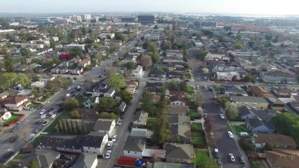 Redwood City Aerial View California Downtown Amazing Landscape — Stock Video