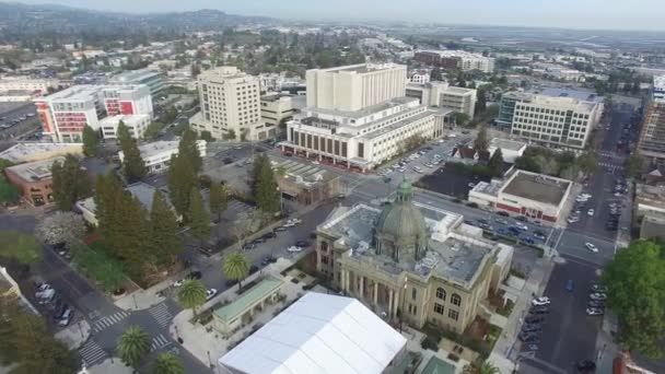 Redwood City Centro Ciudad Paisaje Increíble Vista Aérea California — Vídeo de stock
