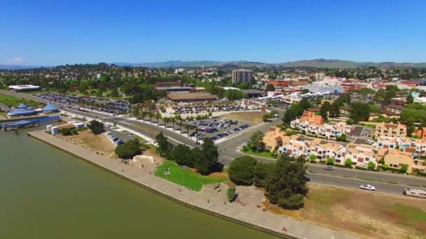 Vallejo Καλιφόρνια Downtown San Francisco Bay Drone View — Αρχείο Βίντεο