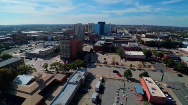 Wichita Falls Τέξας Downtown Αεροφωτογραφία Καταπληκτικό Τοπίο — Αρχείο Βίντεο