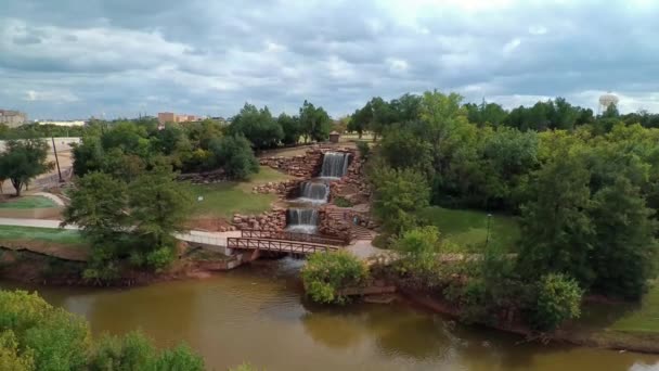 Chutes Wichita Texas Vue Aérienne Chute Eau Wichita Falls Paysage — Video