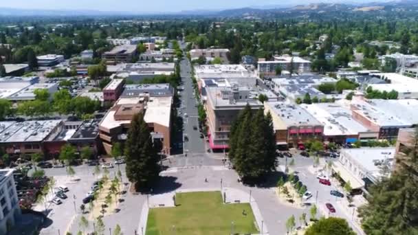 Santa Rosa Luchtfoto Californië Amazing Landscape Downtown — Stockvideo