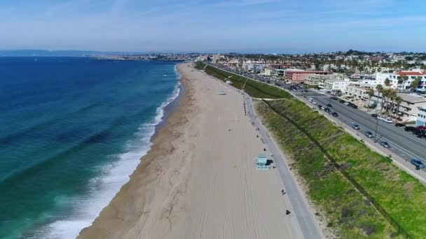 Redondo Beach Kalifornien Fantastiskt Landskap Stillahavskusten Flygfoto — Stockvideo